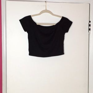 Forever 21 | Velvet Black Off the Shoulder Cropped